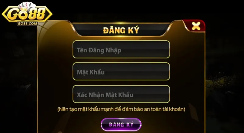 Hướng dẫn tạo tài khoản - đăng ký Go88 chi tiết