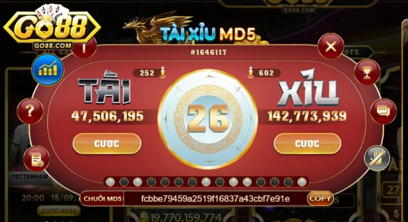 Luật chơi tài xỉu tại Go88