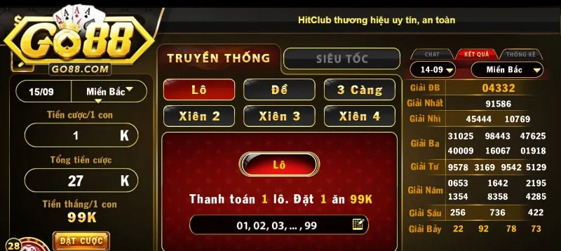 Đánh đề trong lô đề go88