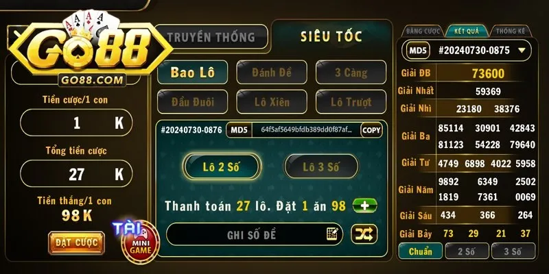 Đánh đề online tại cổng game Go88