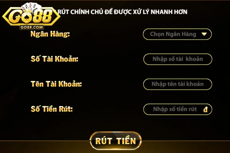 Những lưu ý trong khi rút tiền Go88