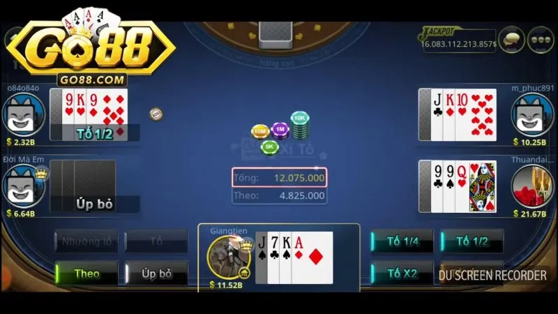 Luật chơi xì tố chi tiết tại cổng game Go88